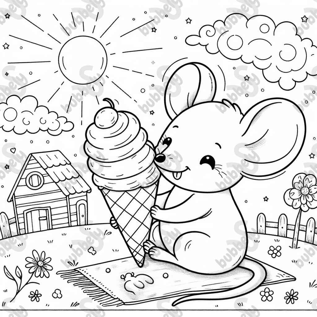 Maus die ein eis isst