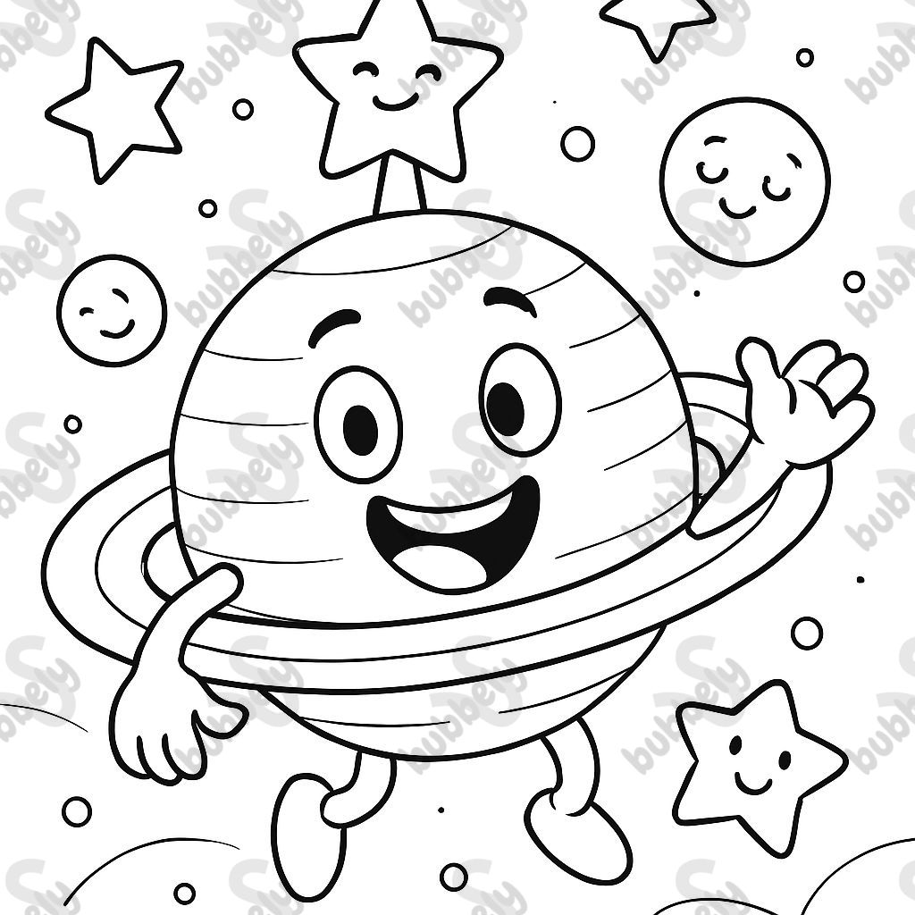 The planet Saturn with a star on top