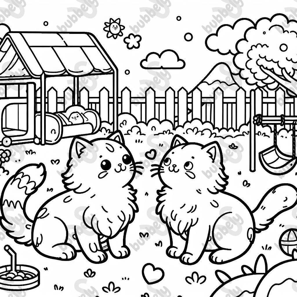 Two cats before they become friends