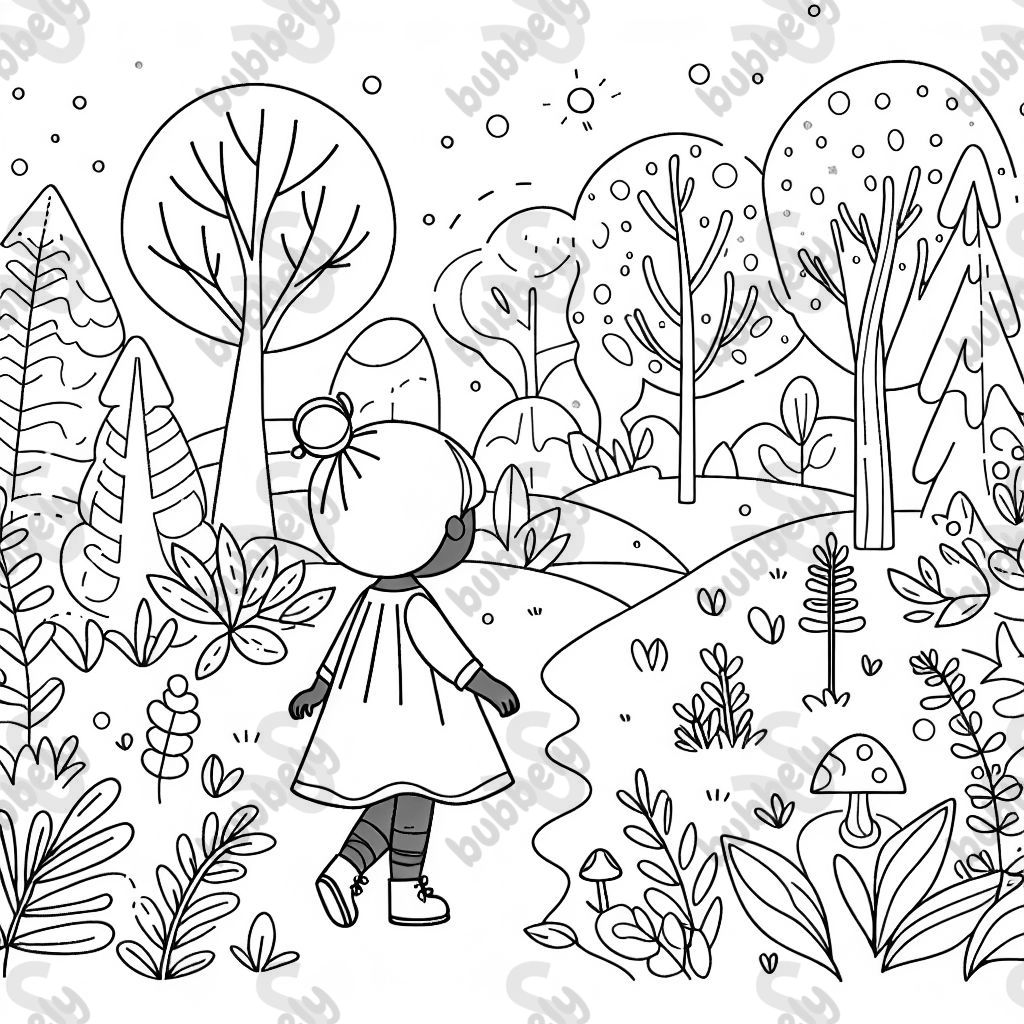 A black girl in a fantasy forest