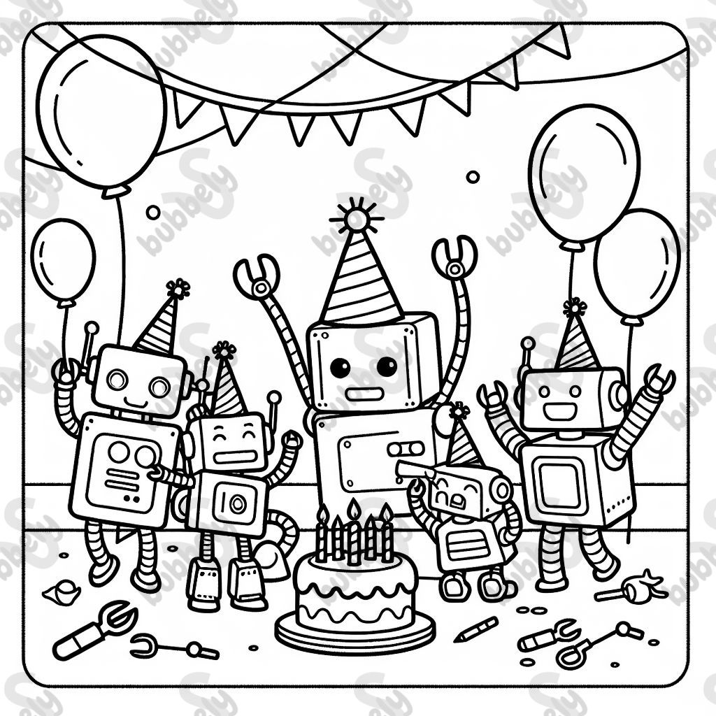 Robot birthday party 