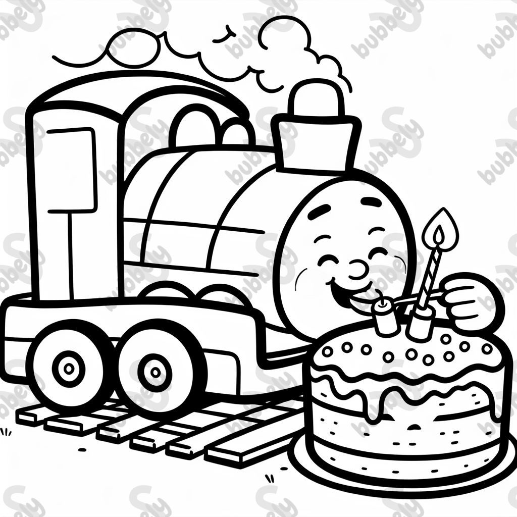Train eating a cake