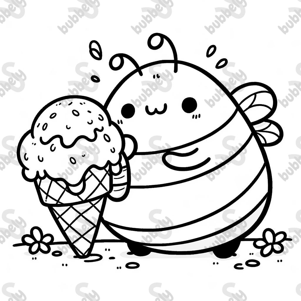 a fat bee with ice cream