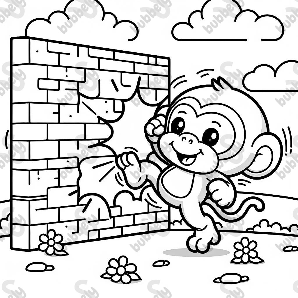 Affe donnert gegen wand