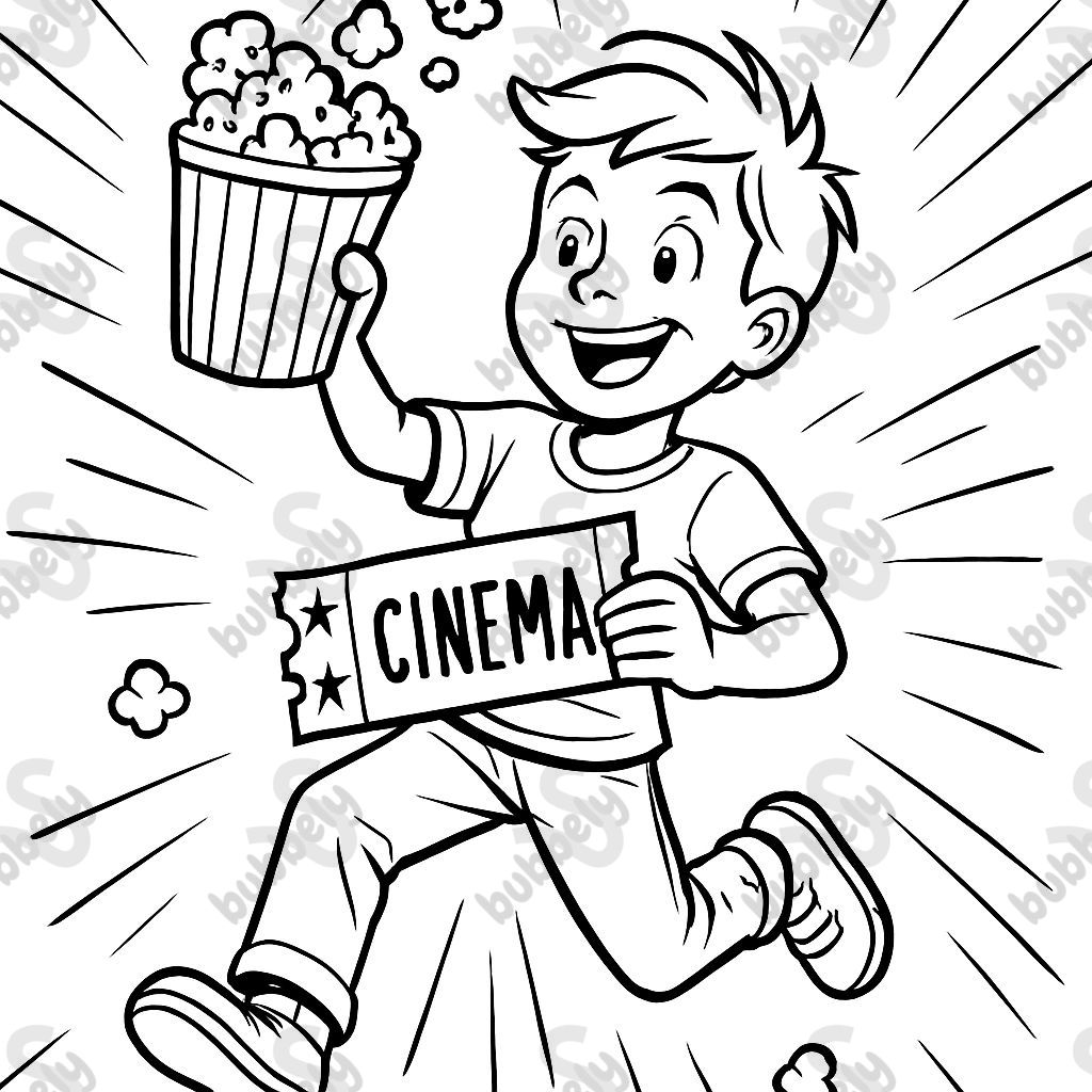 A movie voucher with popcorn