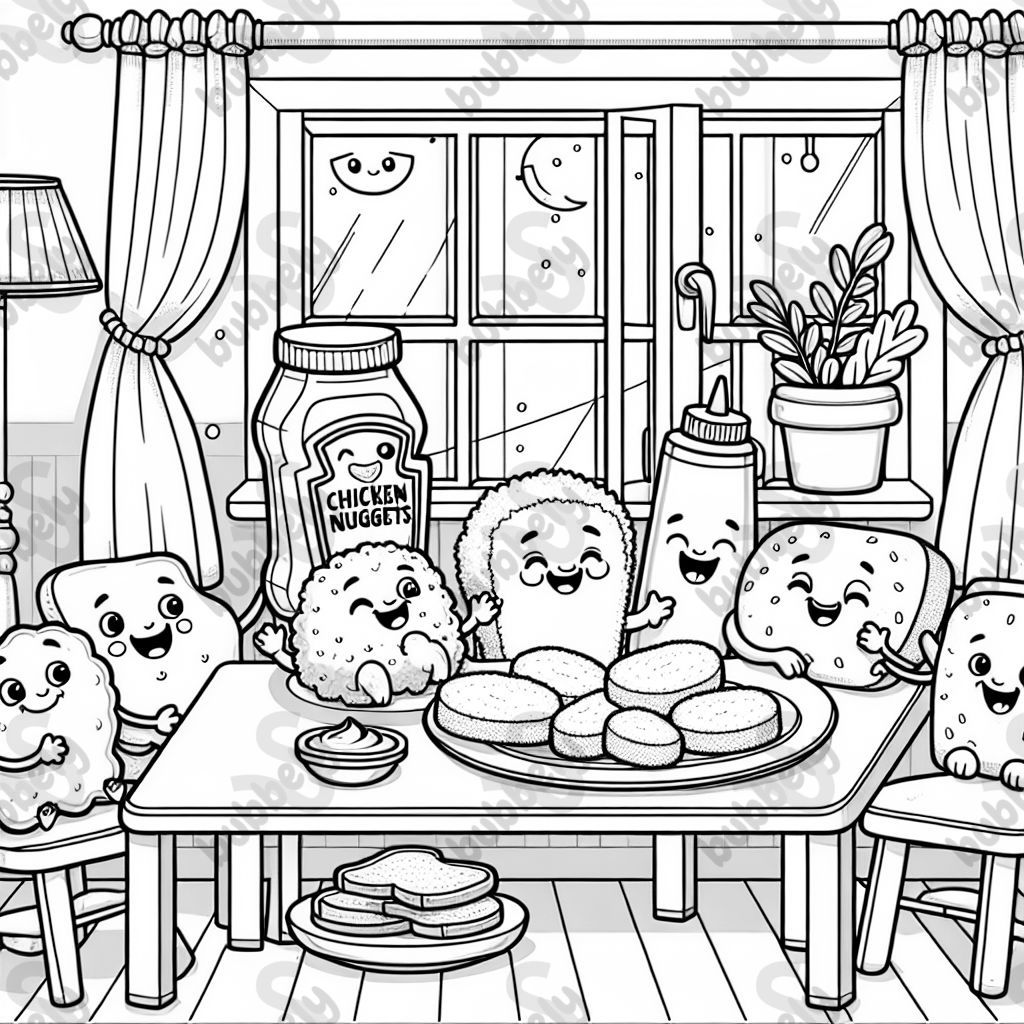 A fancy dinner with chicken nuggets