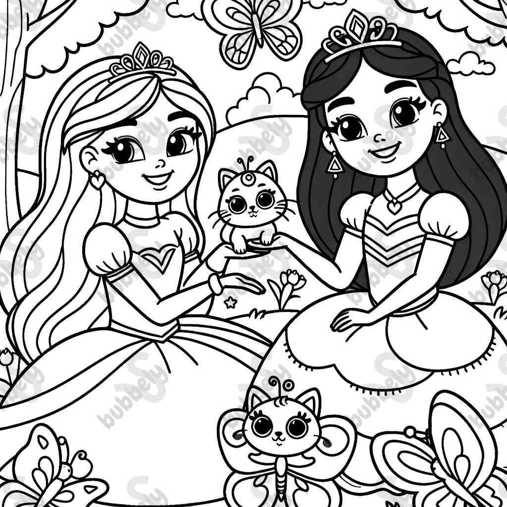 Princesses and kitty-butterflies
