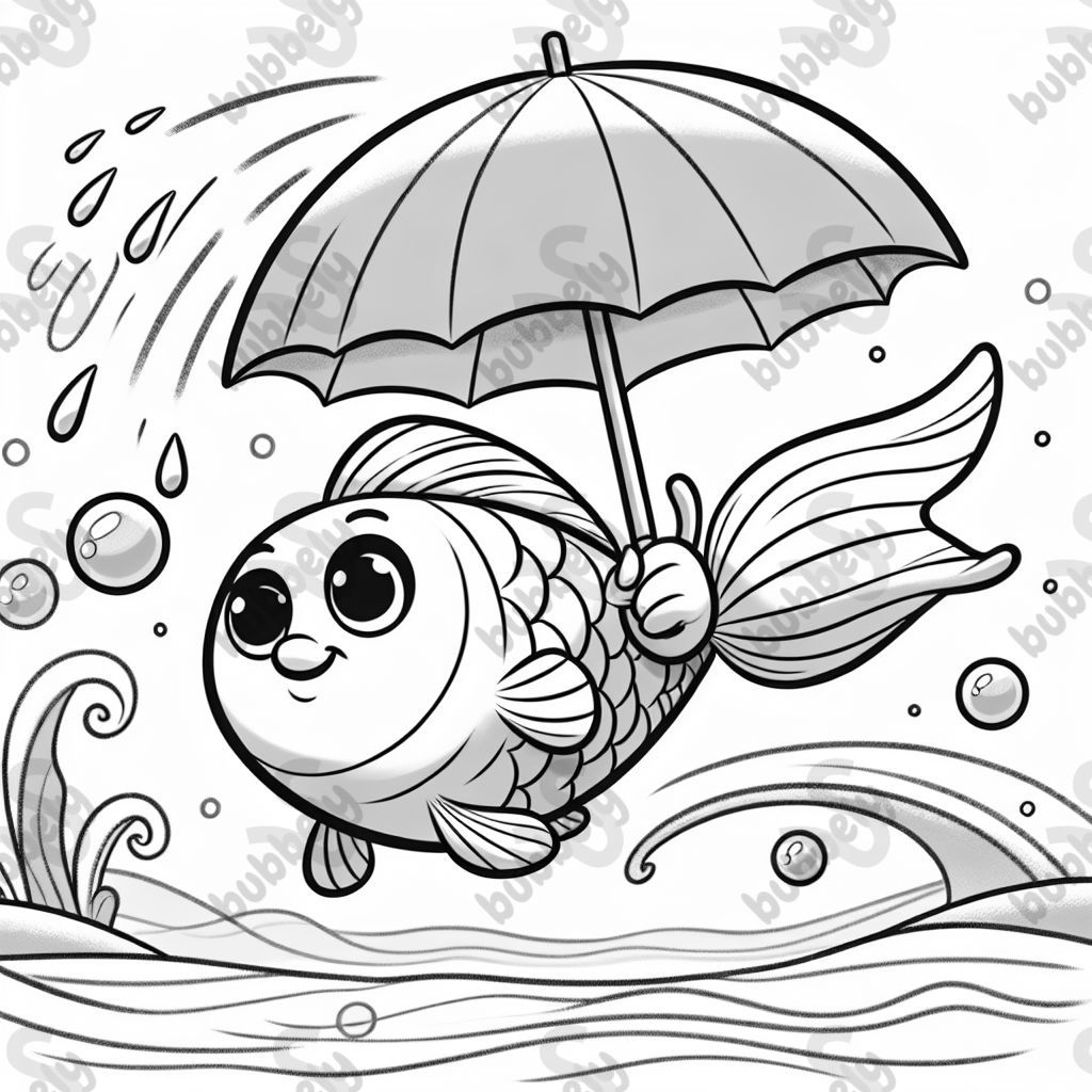 Fisch mit Regenschirm