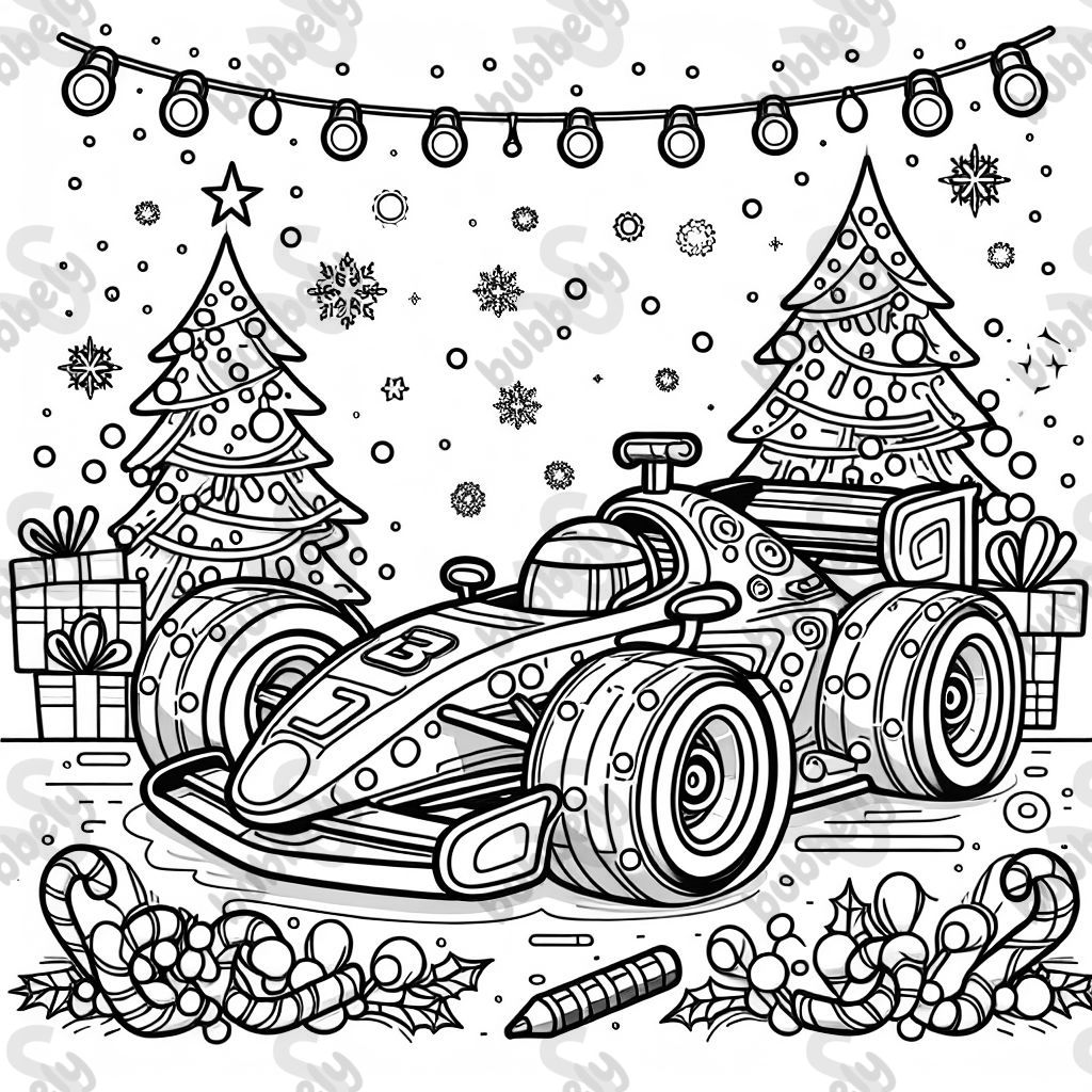 ein weihnachtliches Rennauto 