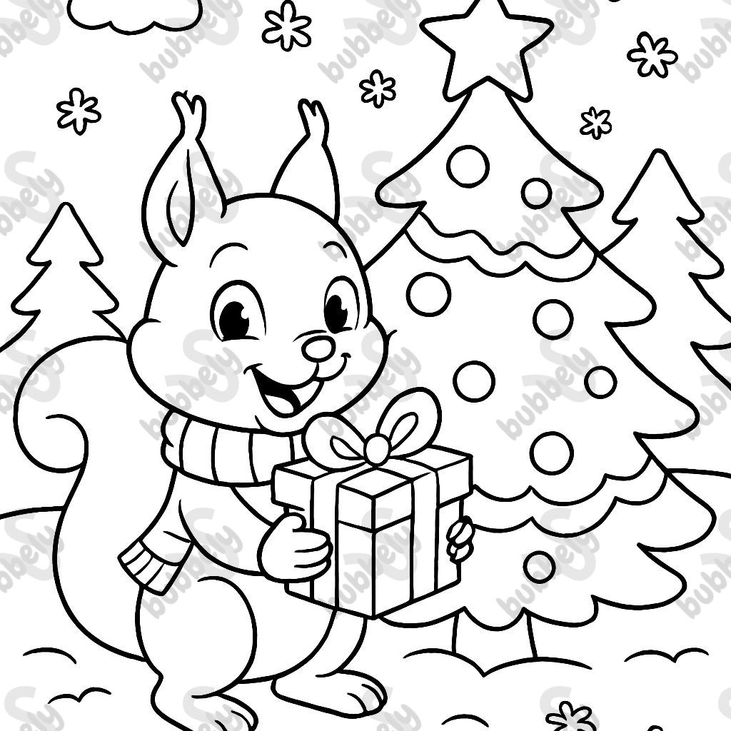 image de Noël avec un écureuil