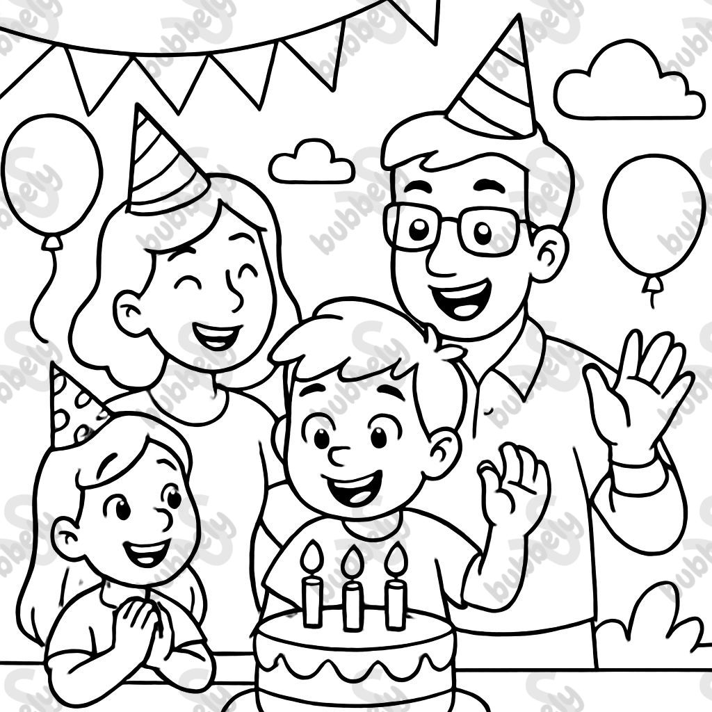 birthday cake with family