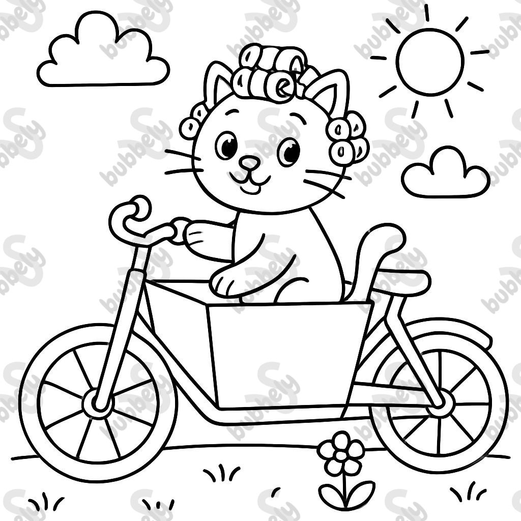 Cargo bike curling iron cat