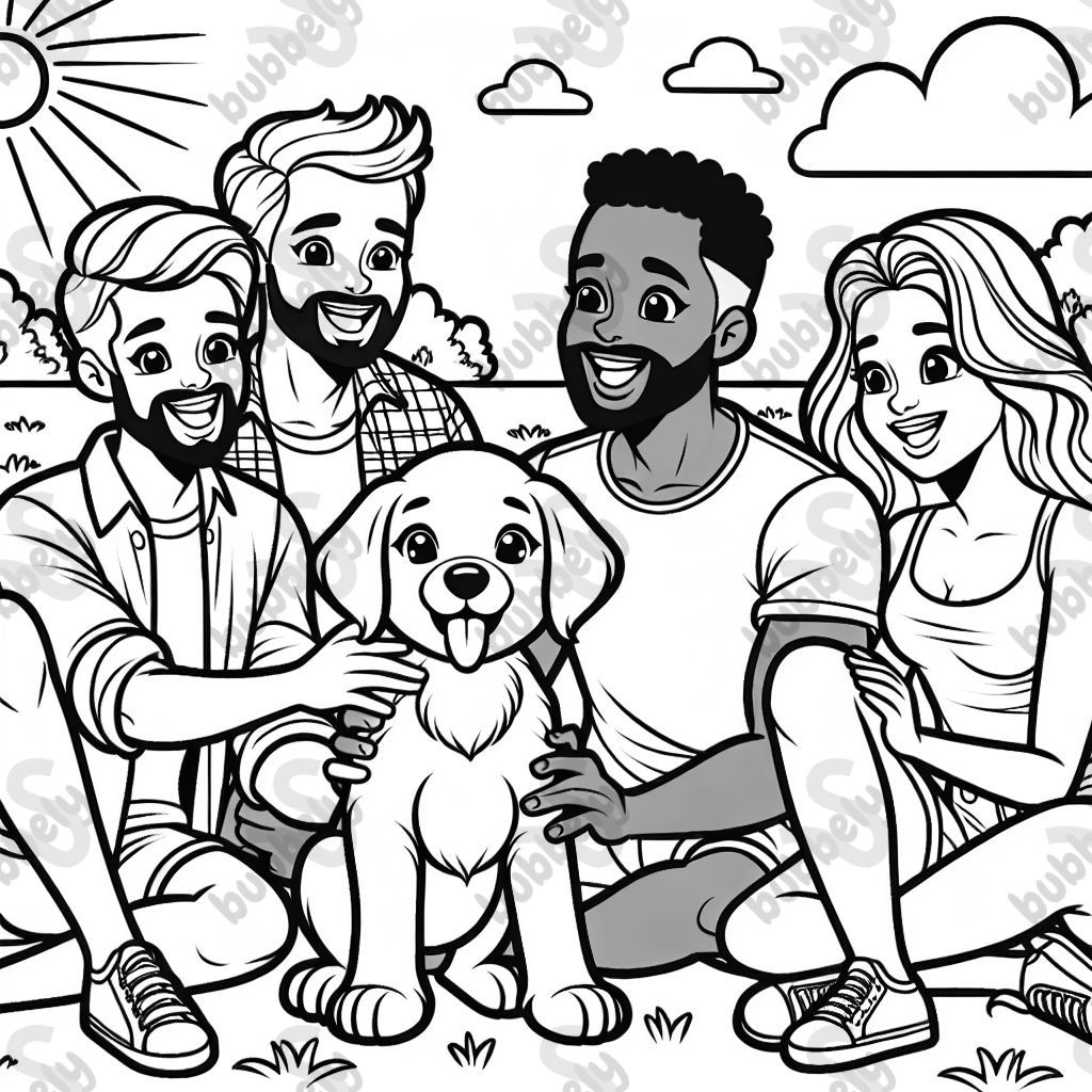 People together with cutest puppy ever