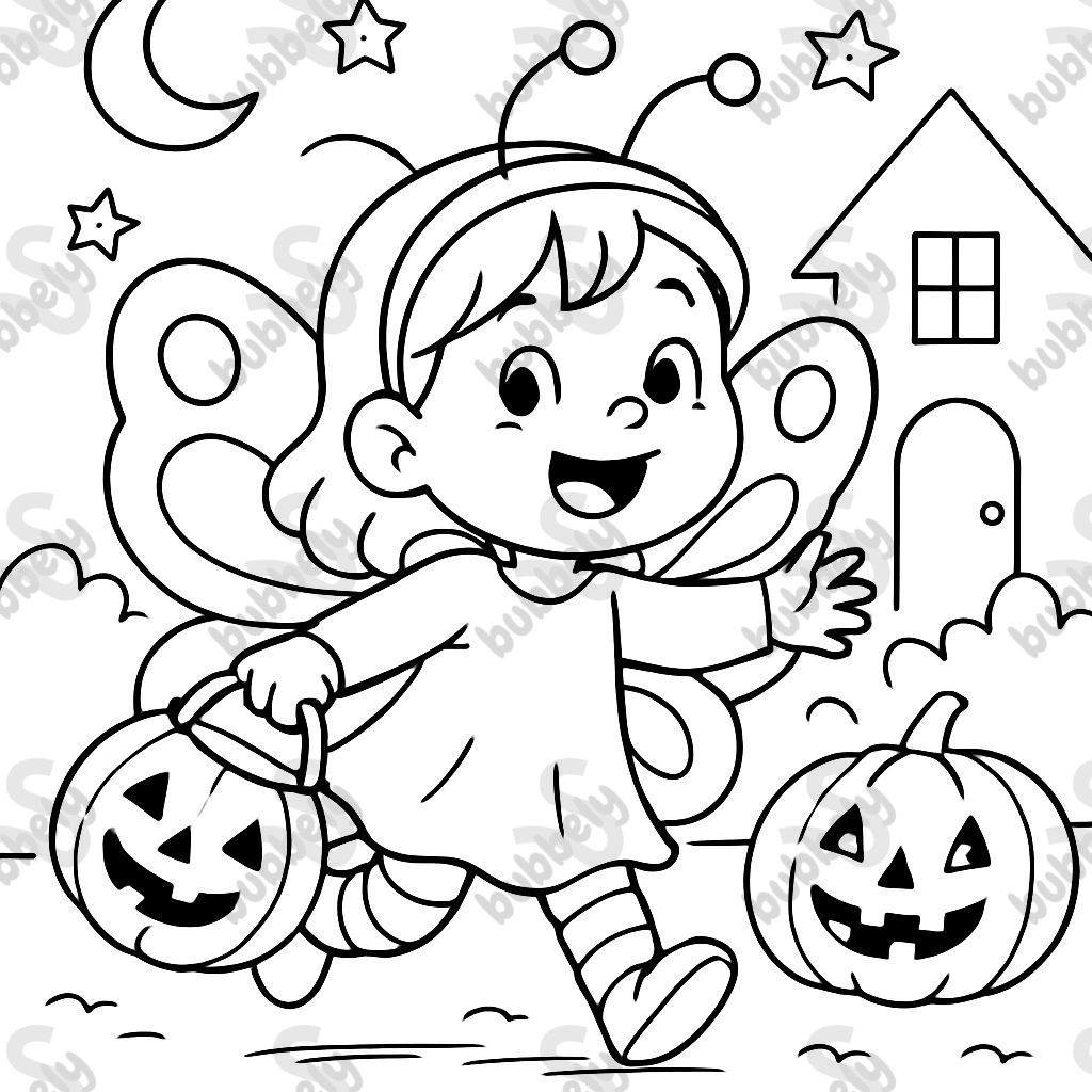 2 year old girl dressed up as a butterfly for halloween