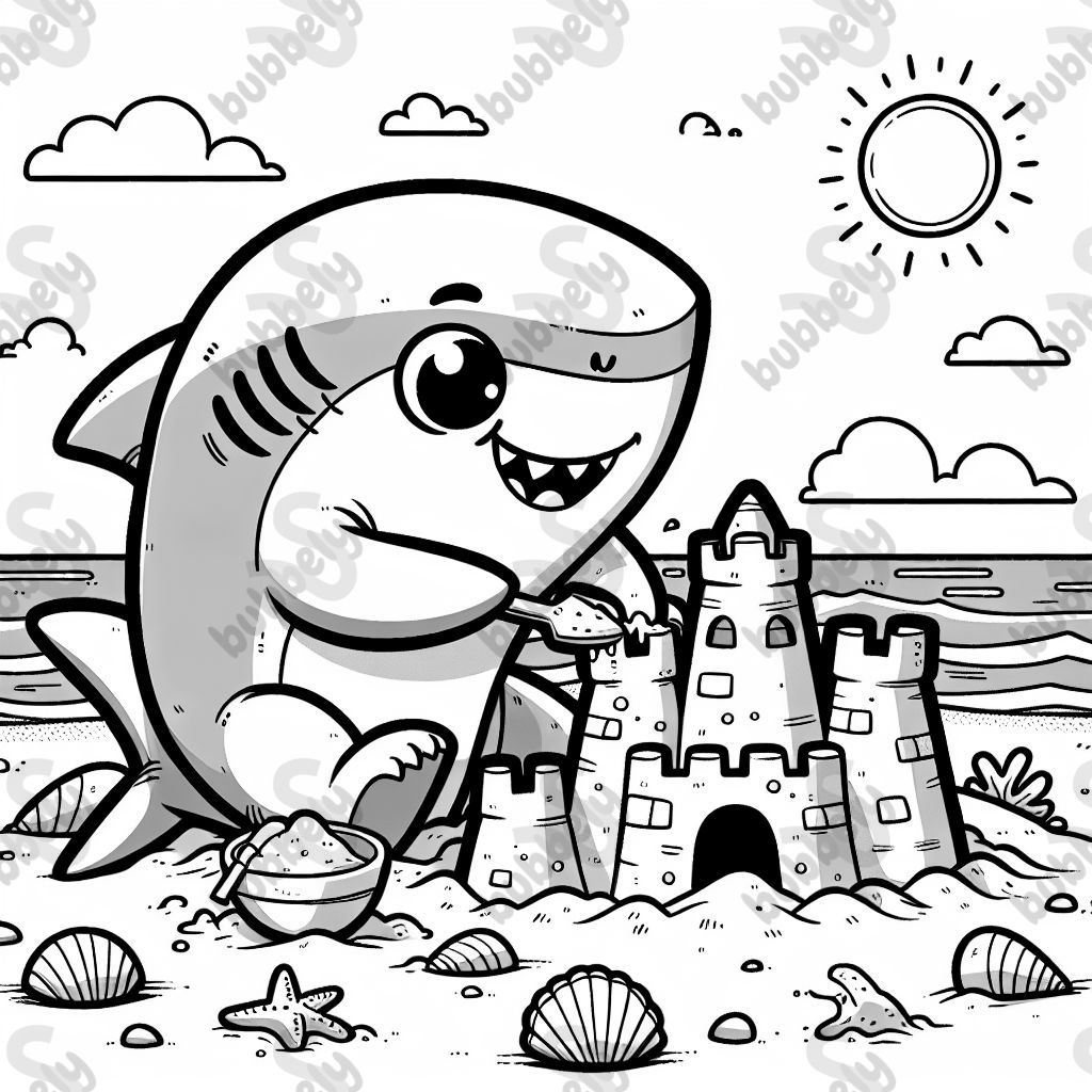 shark playing in the sand