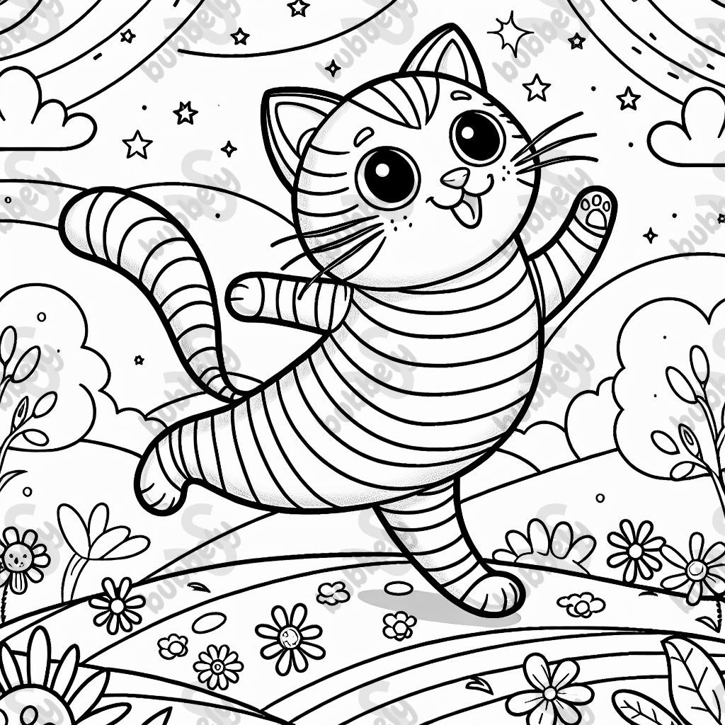 Eine spielende Katze mit streifen