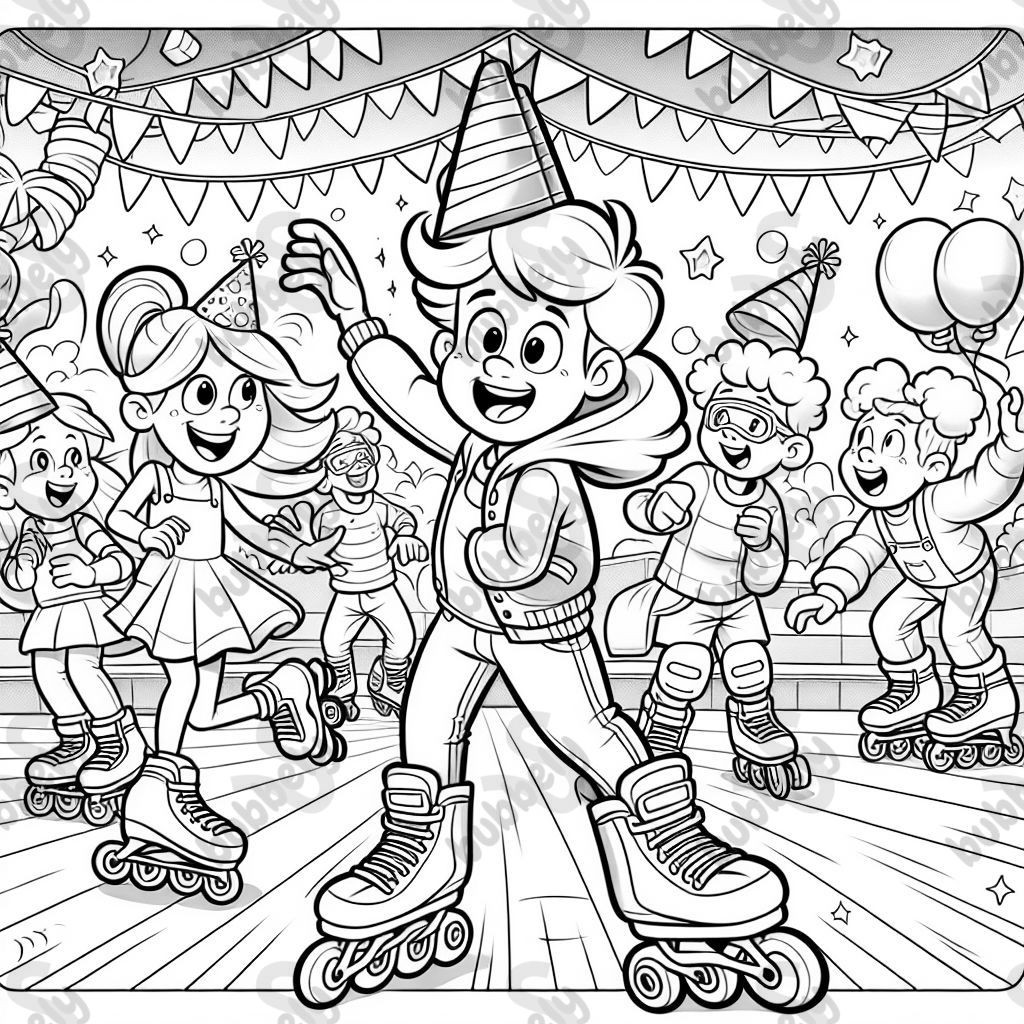Rollerblading birthday party