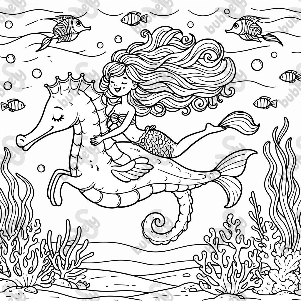 Eine Reitende meerjungfrau