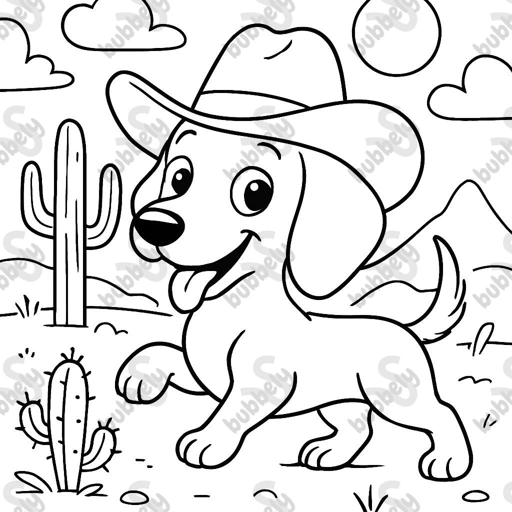 Dachshund puppy with cowboy hat