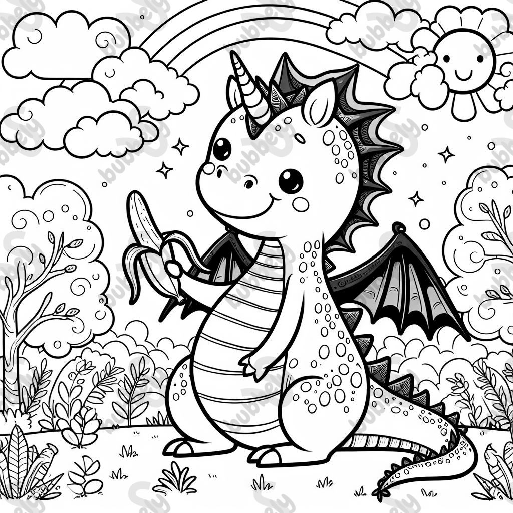 dragon unicorn banana