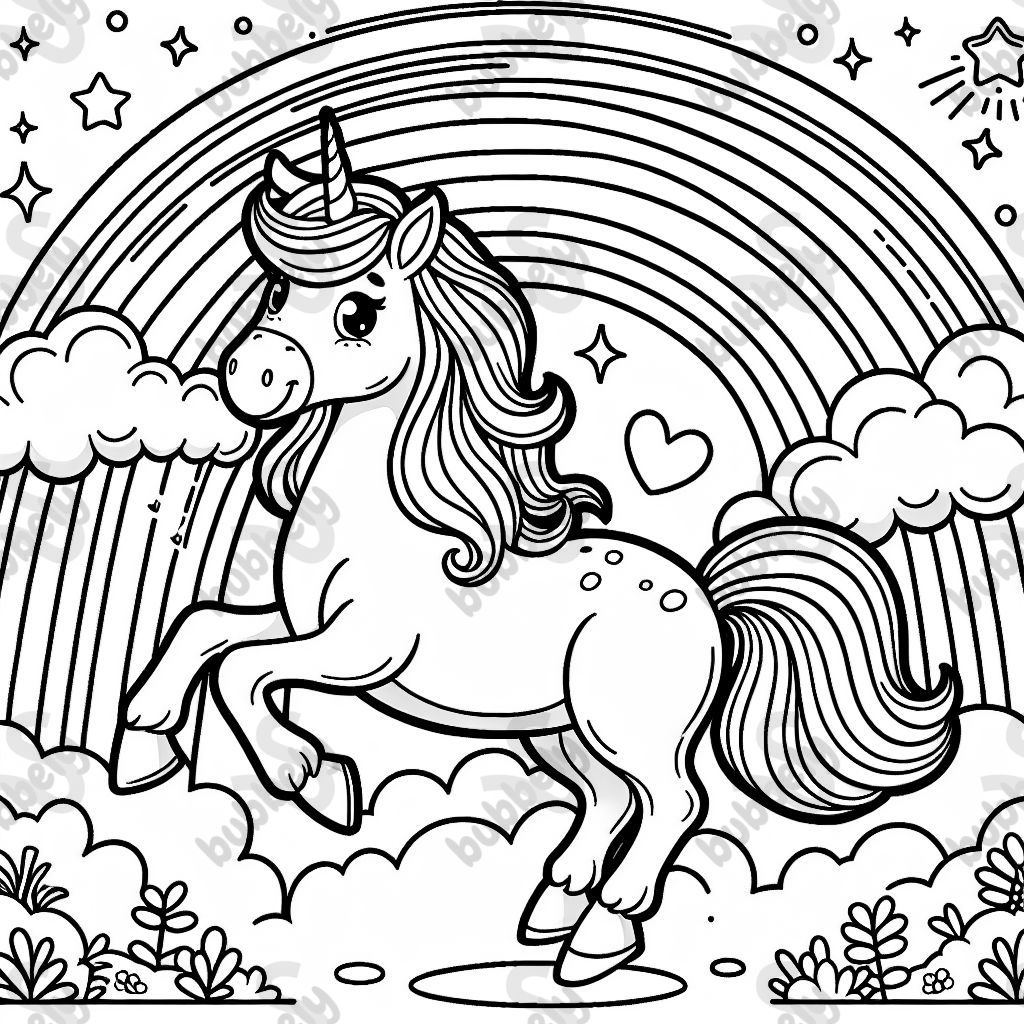 Ein einhorn mit regenbogen