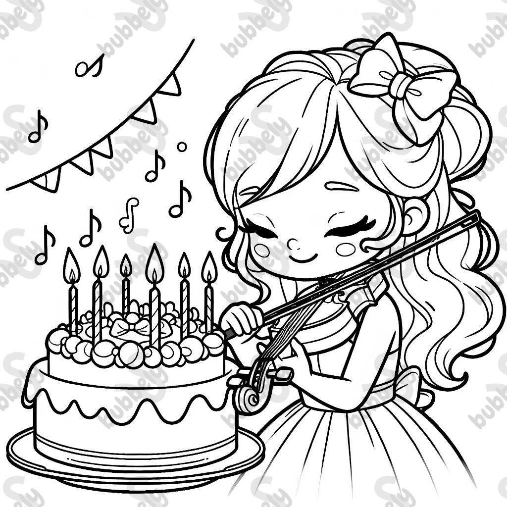 Female violinist's birthday party.