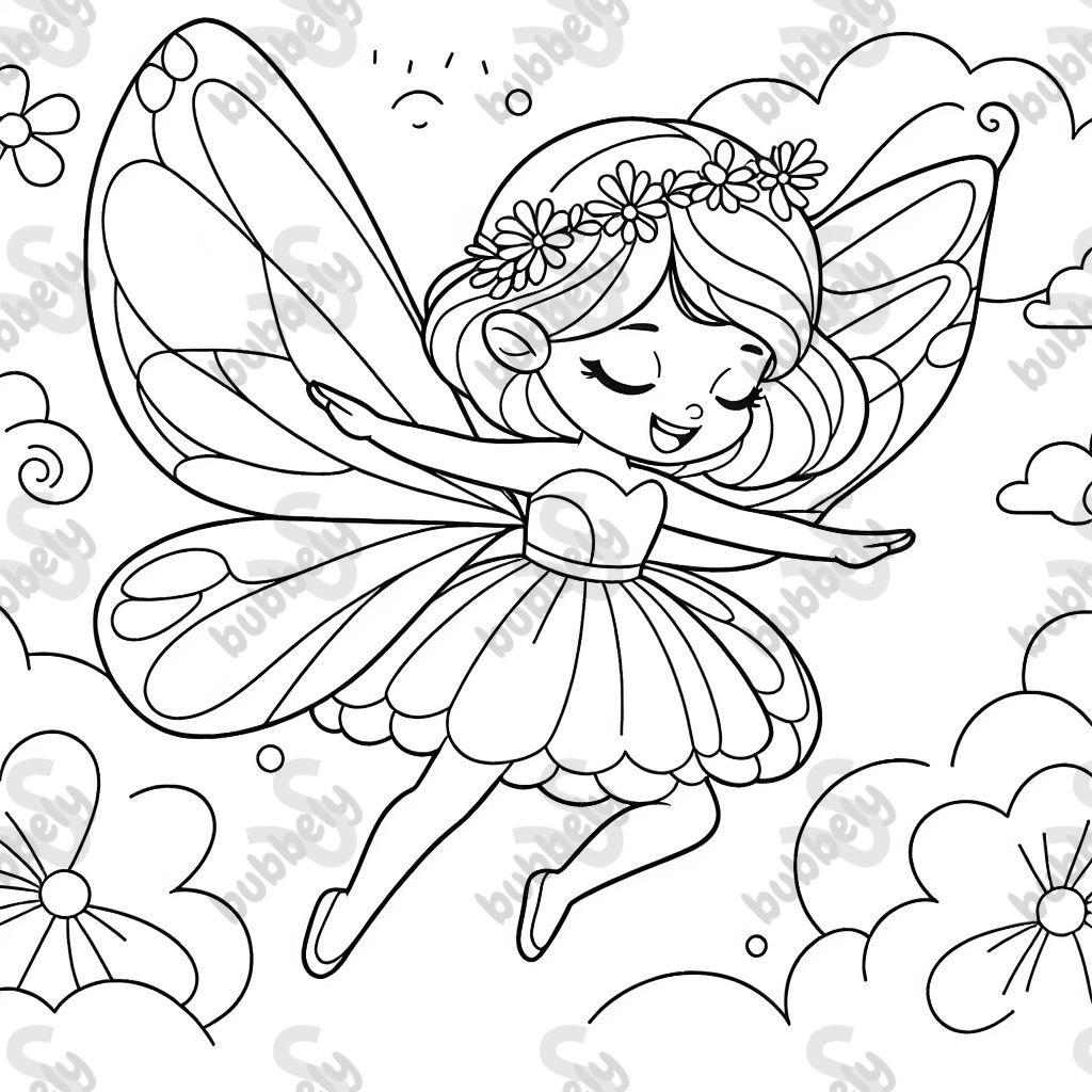 eine Fee die mit ihren Flügeln flattert