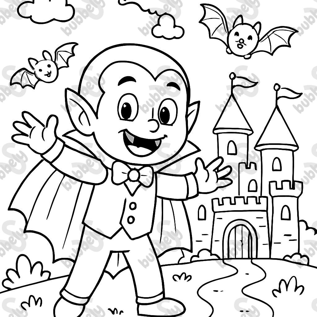 a vampire with a castle