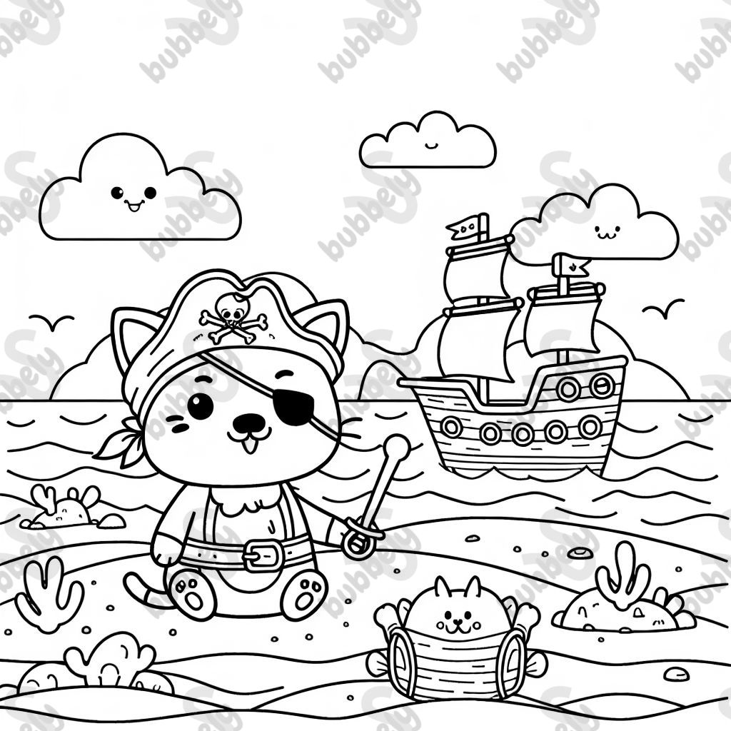 Eine Katze als pirat