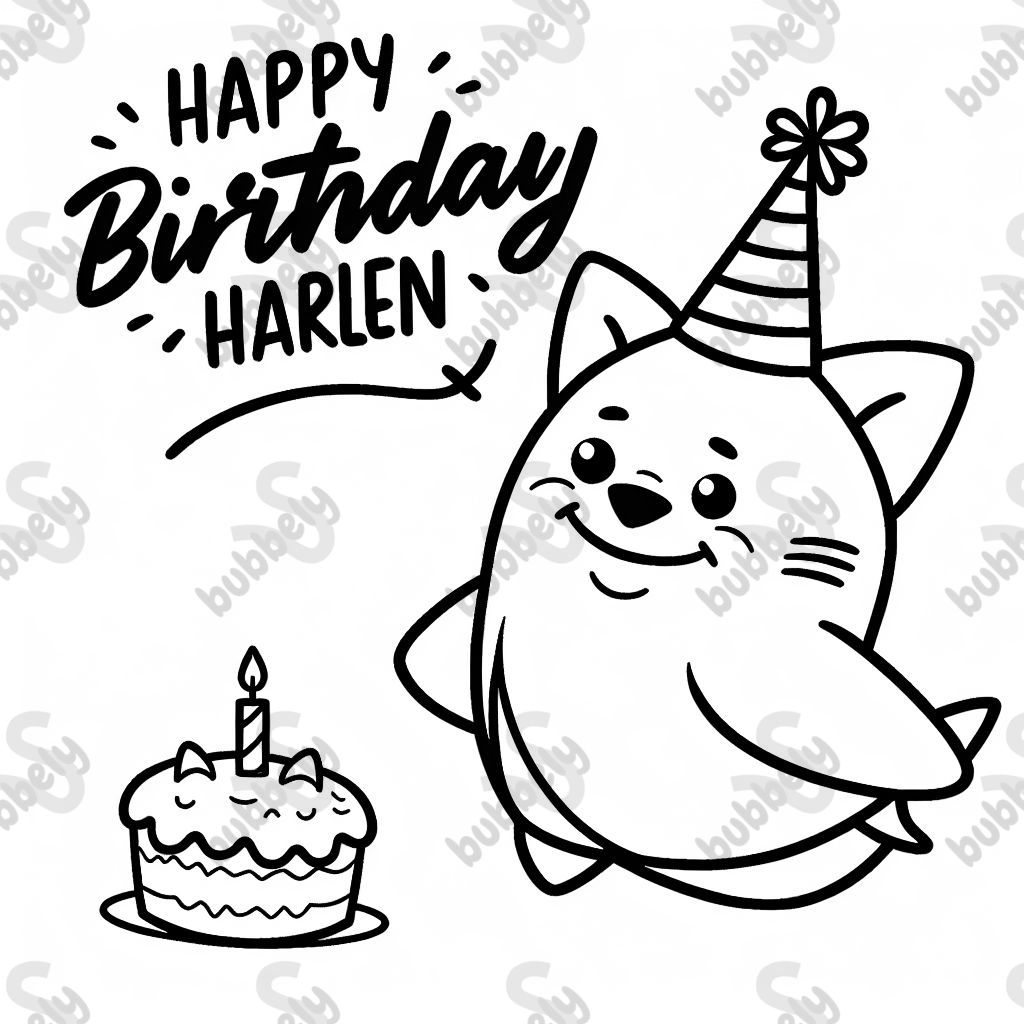 “Happy birthday Harlen”shark theme