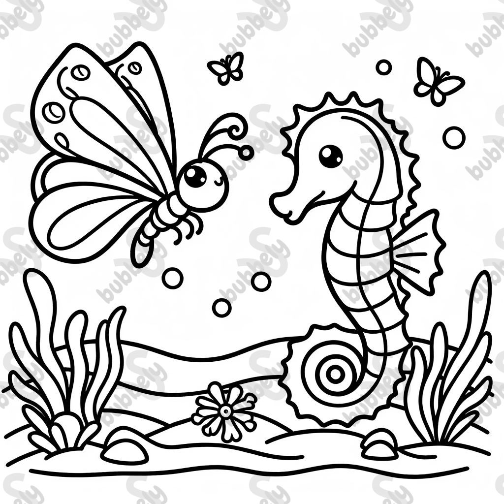 Schmetterling und Seepferdchen