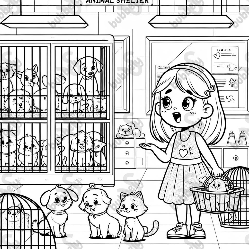 A girl who wants to adopt animals from the shelter. A girl who wants to adopt animals from the shelter.