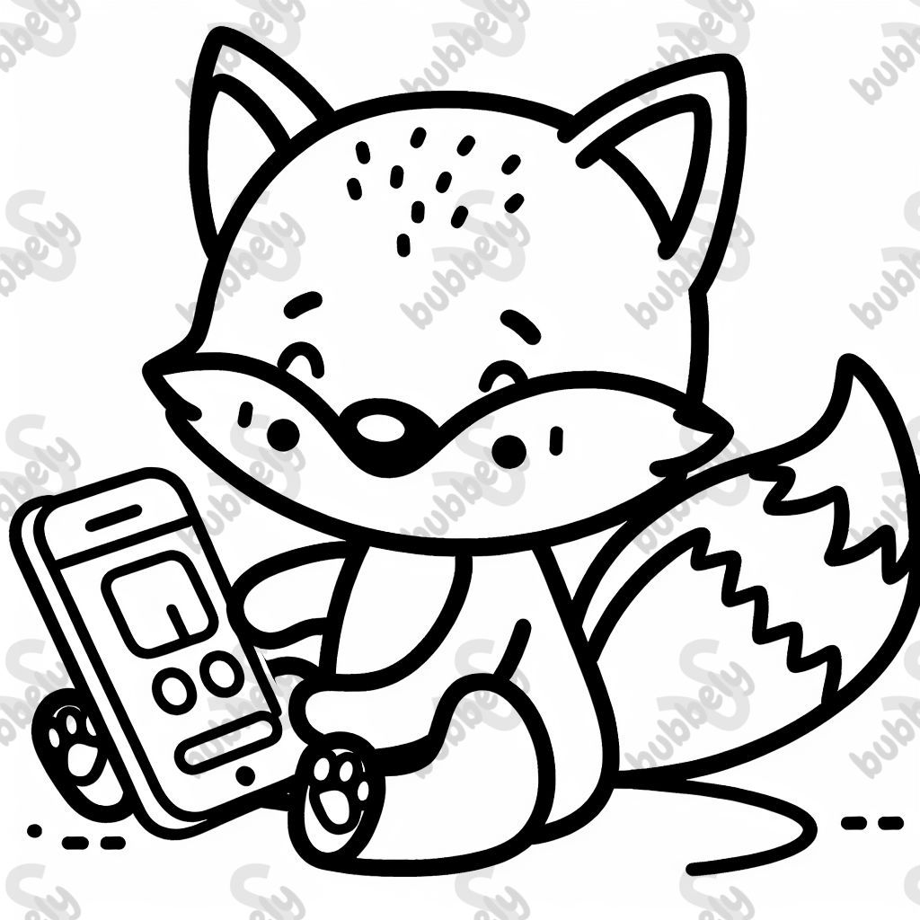 Fox playing with phone