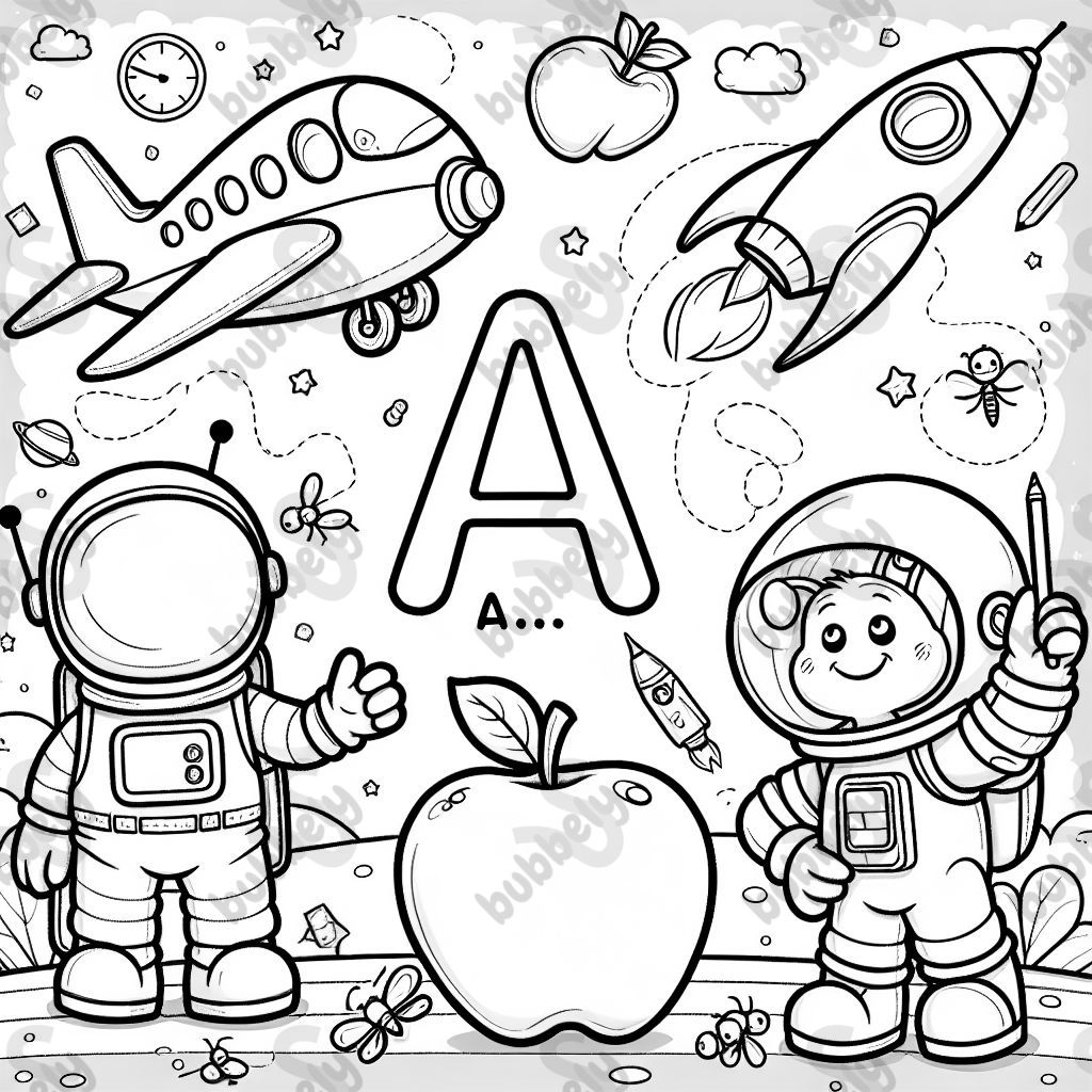 A is for.... Airplane, Apple, Astronaut, Ant