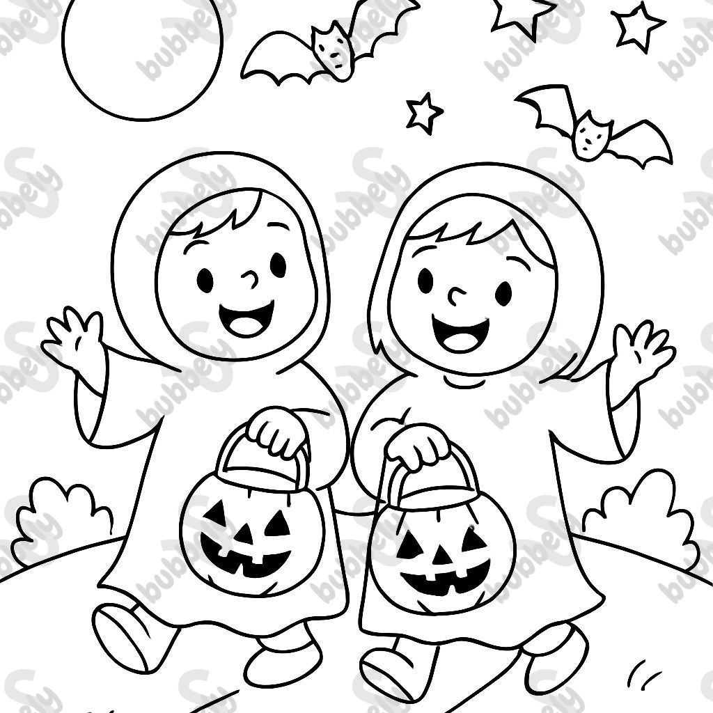 Twins trick or treating