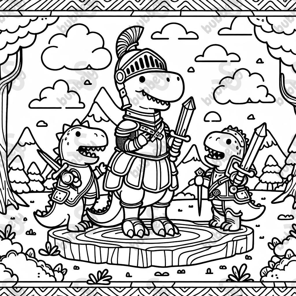 Dinosaures en Chevaliers Dinosaures en Chevaliers