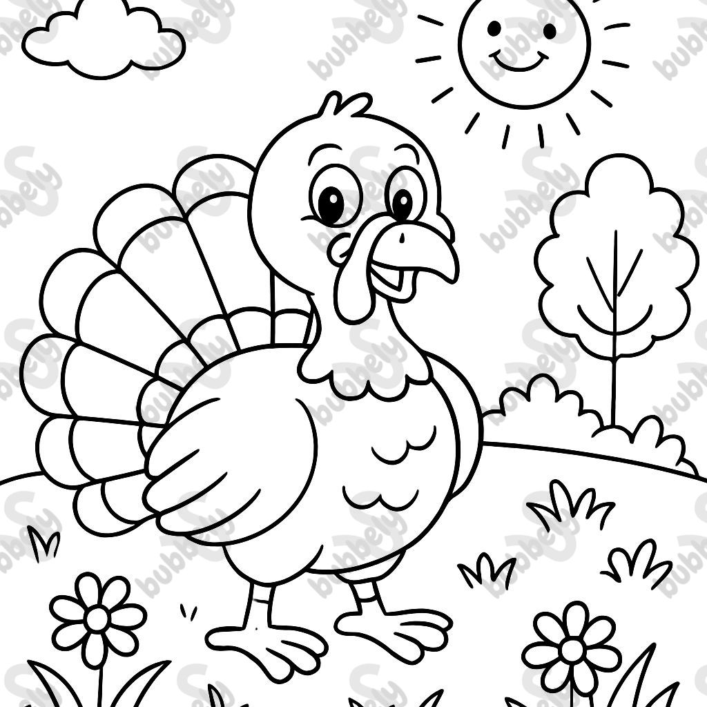 Un dindon dans le pré