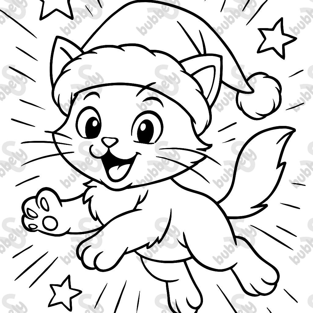 un bébé chat dans un chapeau de Noël