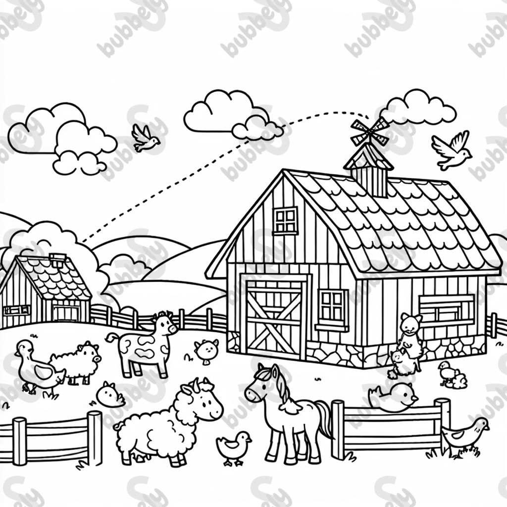 Bauernhof mit Bauernhoftieren