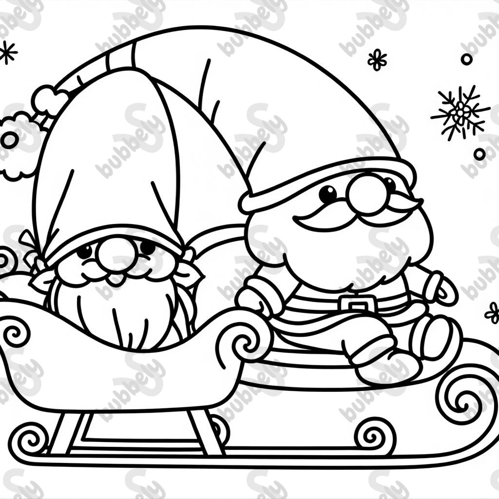 gnome on santa's sleigh