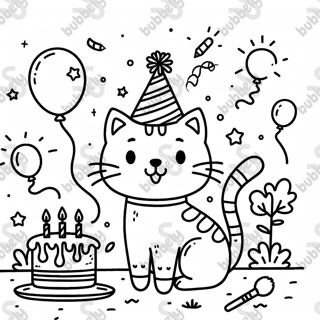 Cute cat birthday