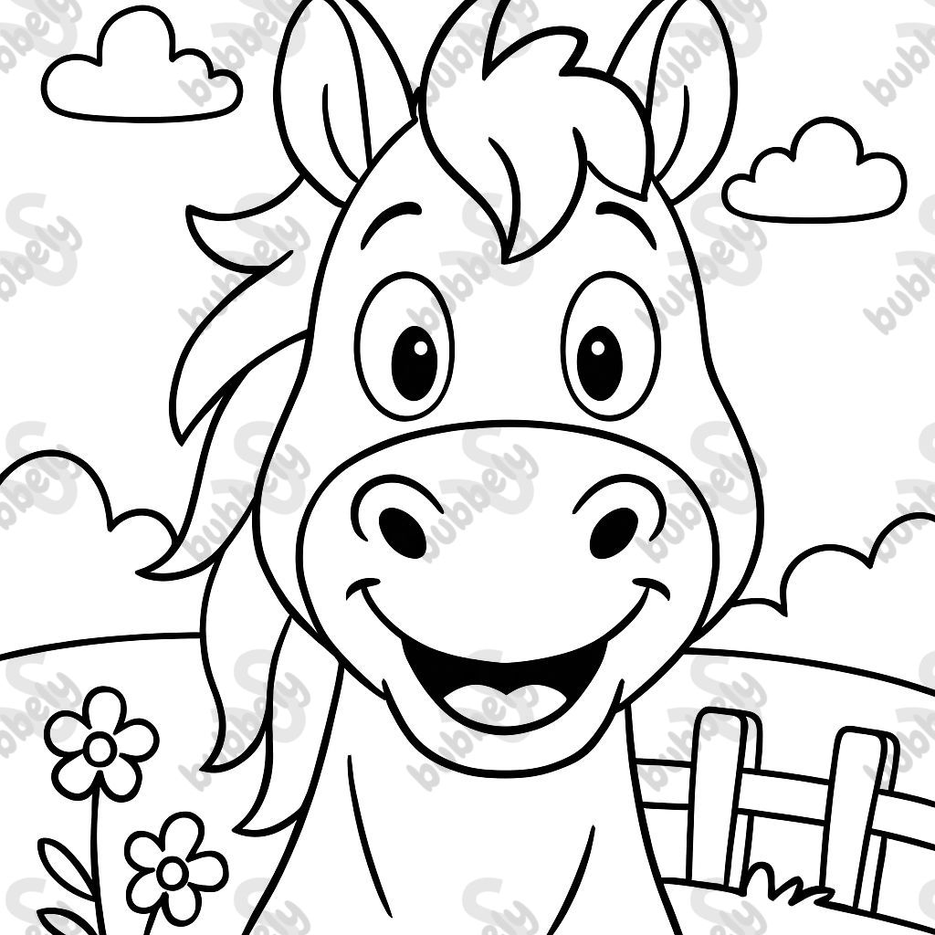 Simple horse face from the front