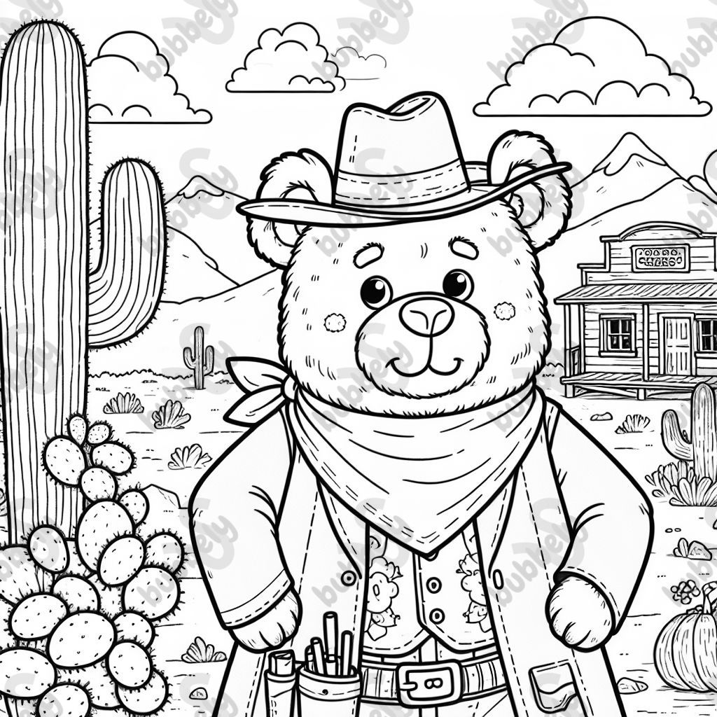 Einen lustigen Bären im wilden westen