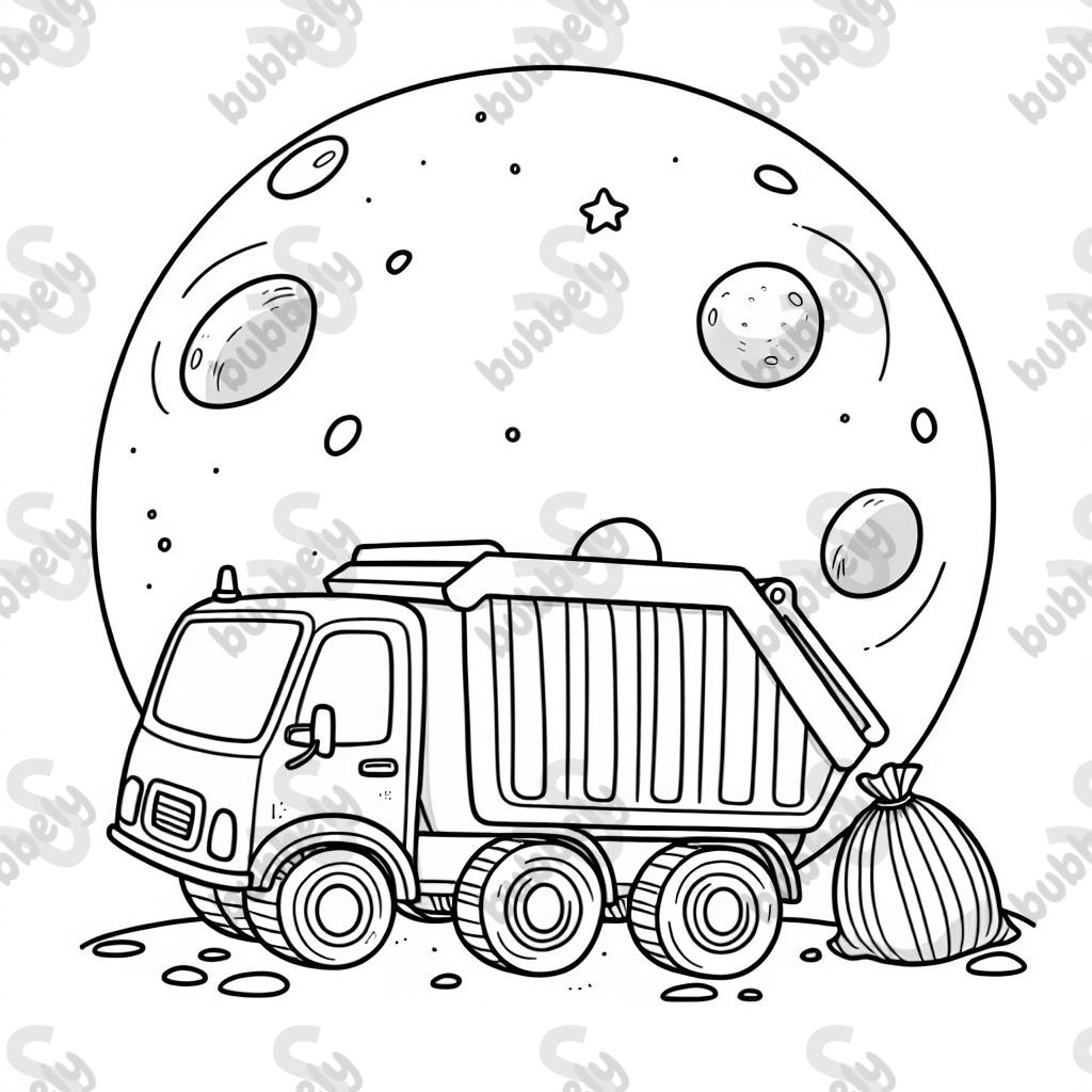Trash truck on the moon