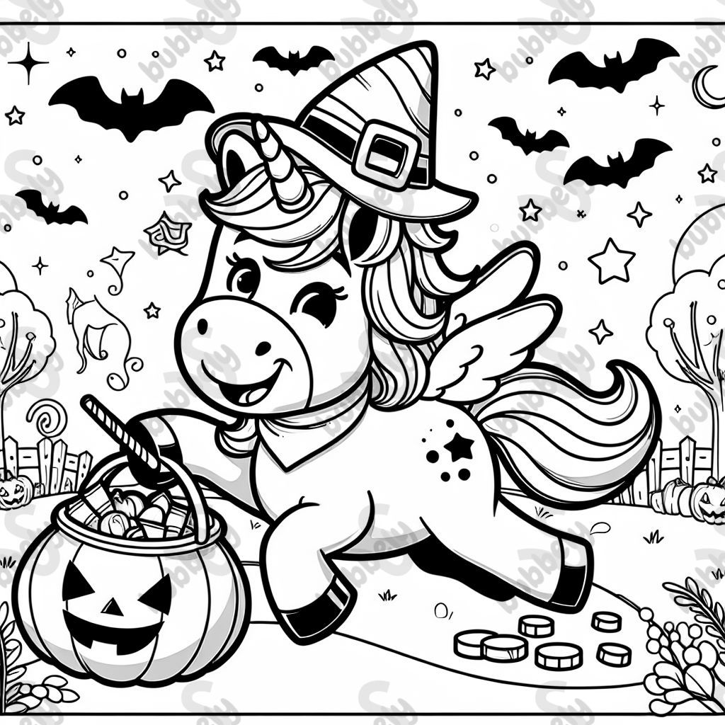 A unicorn trick or treating