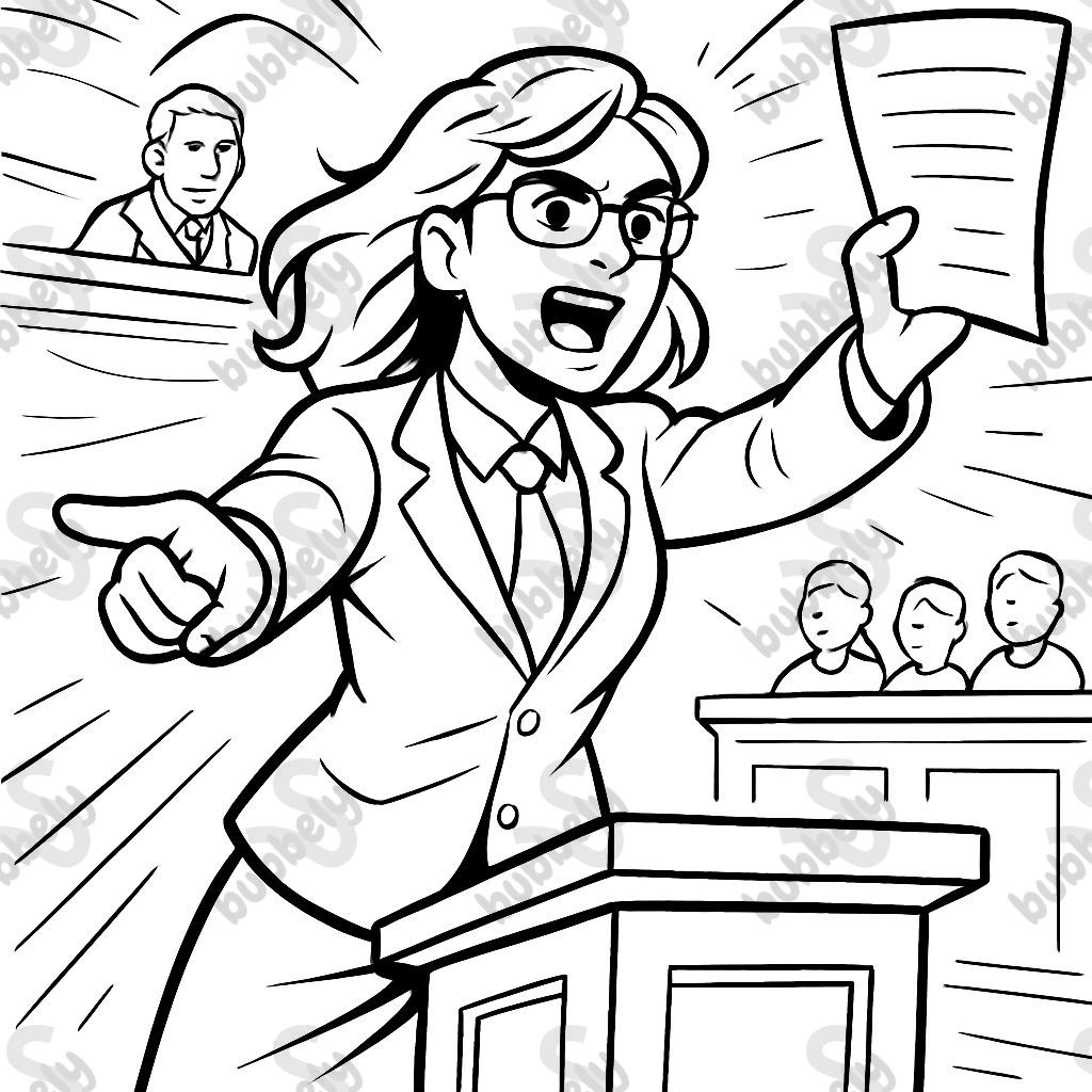 female attorney in courtroom