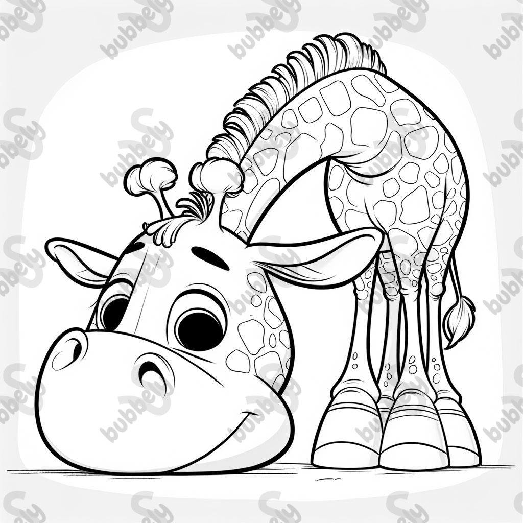 eine Giraffe, die den Kopf nach unten streckt