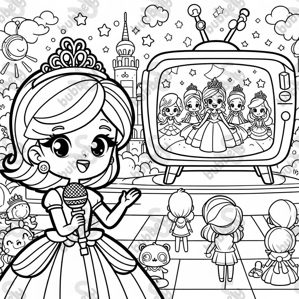 Prinzessin die moderiert in einer TV sendung 