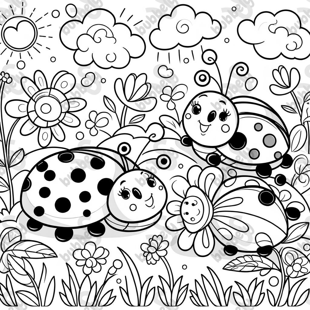 ladybugs and flowers