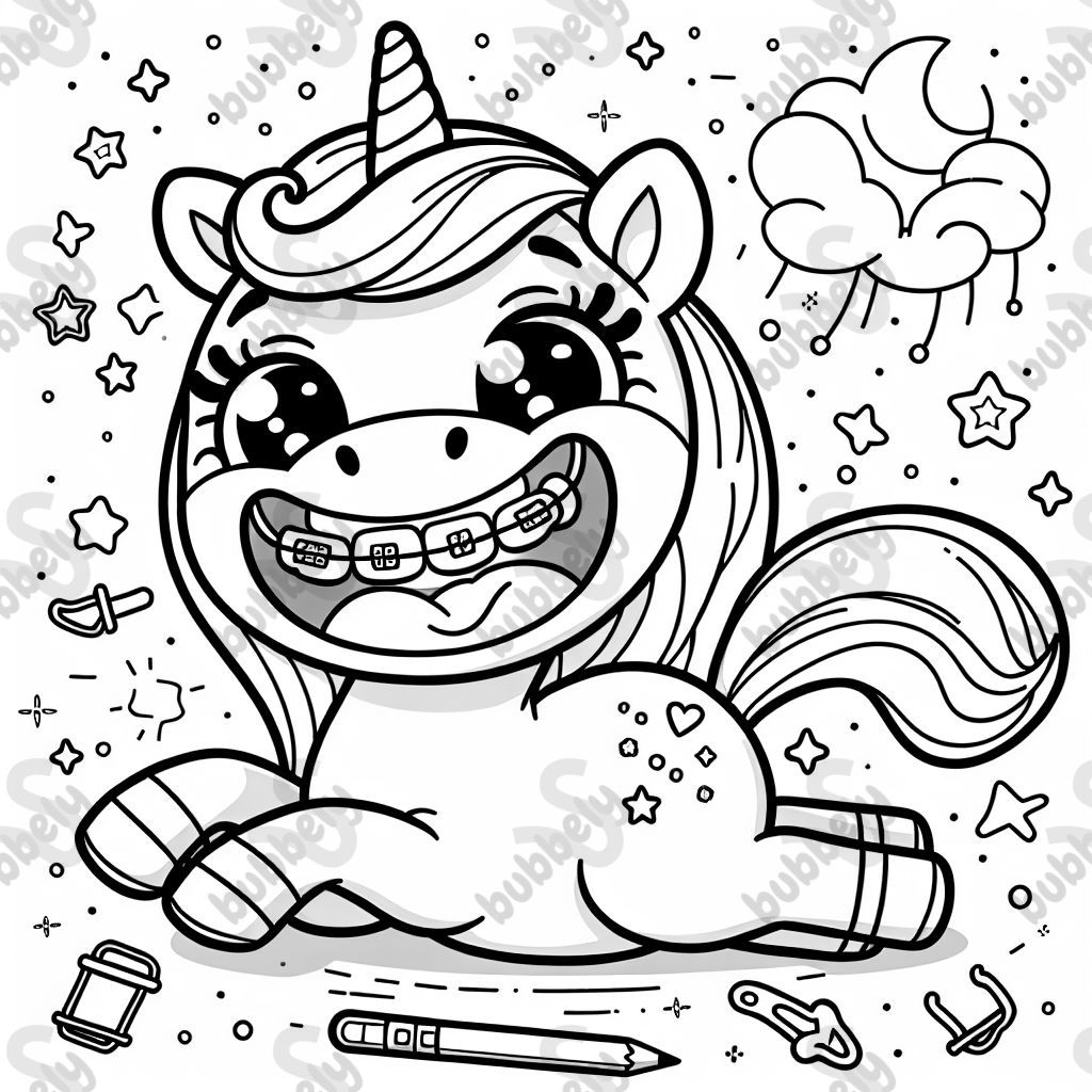 Ein Einhorn mit Zahnspange